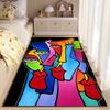 Abstract Multicolor Faces Art Rug - Non-slip rug suitable for living room and bedroom sofas.