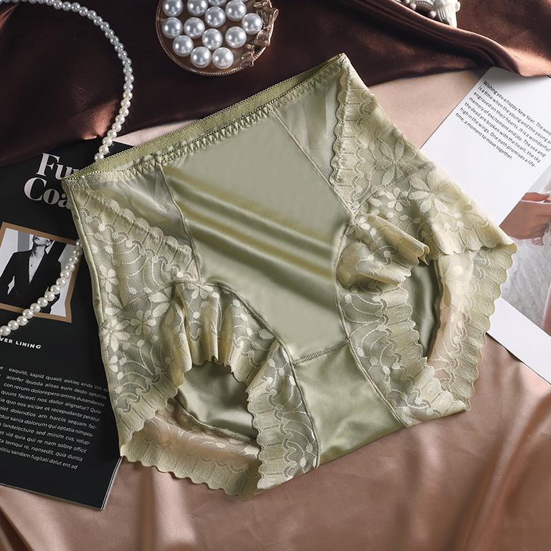 High-Waisted Women's Plus Size Tummy-Control Lace Briefs with Hip-Lifting and Abdomen-Shaping Features