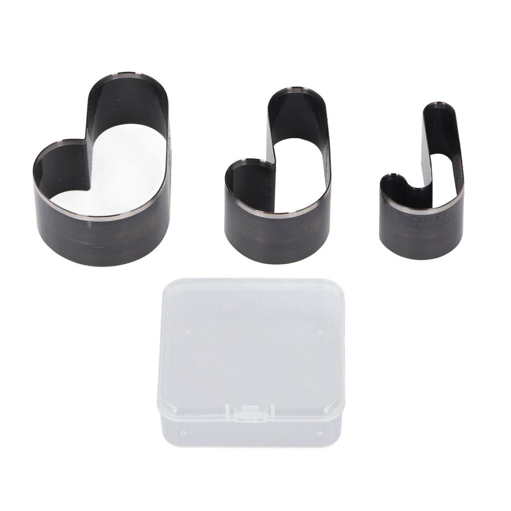 3PCS Hollow Punch Cutter Cane Shaped Cutting Dies Alloy Steel Punching Die Set for Leather Crafts