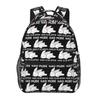 Hasi Mude Hasi Schlafen Graphic Sleepy Rabbit Print Student Backpack School Bag Daypack for Boys Girls Bookbag Shoulder Bags