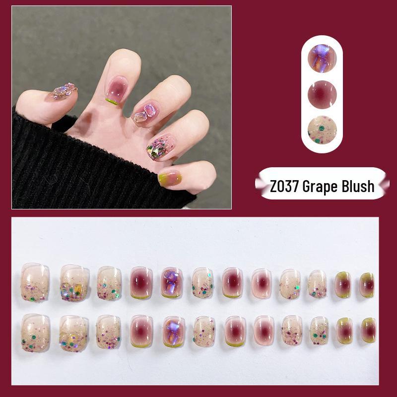

Elegant Purple Ice Translucent Removable False Nail Patches