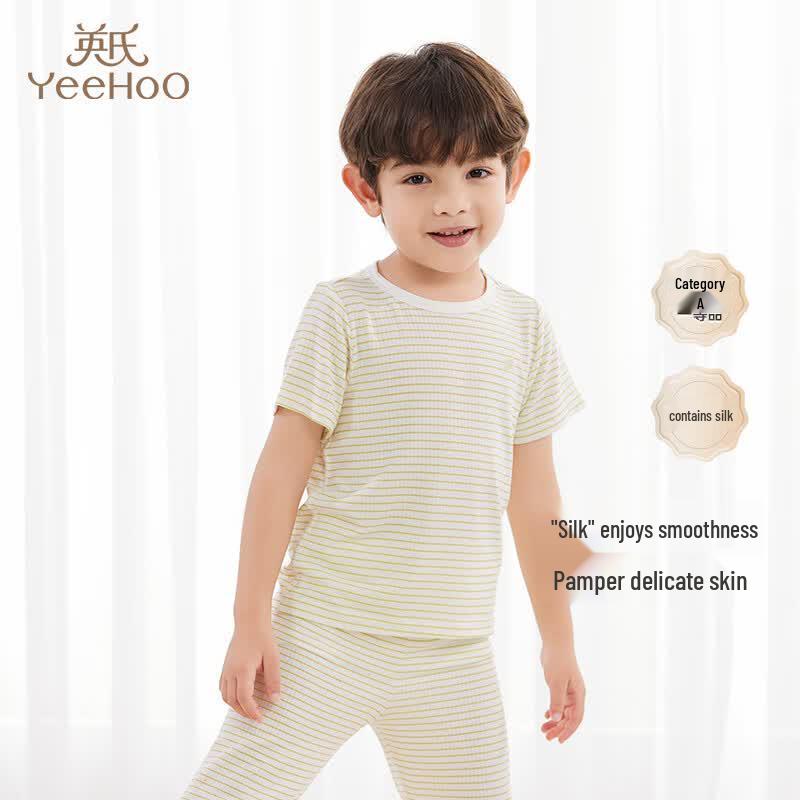 YEEHOO Infant Summer Breathable Silk Blend Sleepwear Top 100