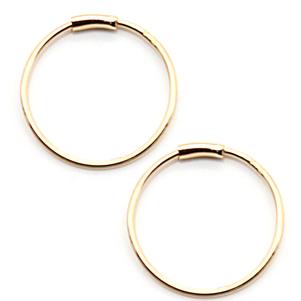 Kjøp K18 Rørkreol for Kvinner og for Begge 1 Tykkelse Diameter 2 [Smykker M] Øredobber, Enkle, Menn, Hypoallergeniske, Ører, Par, 0.5mm, 10mm, Gull,