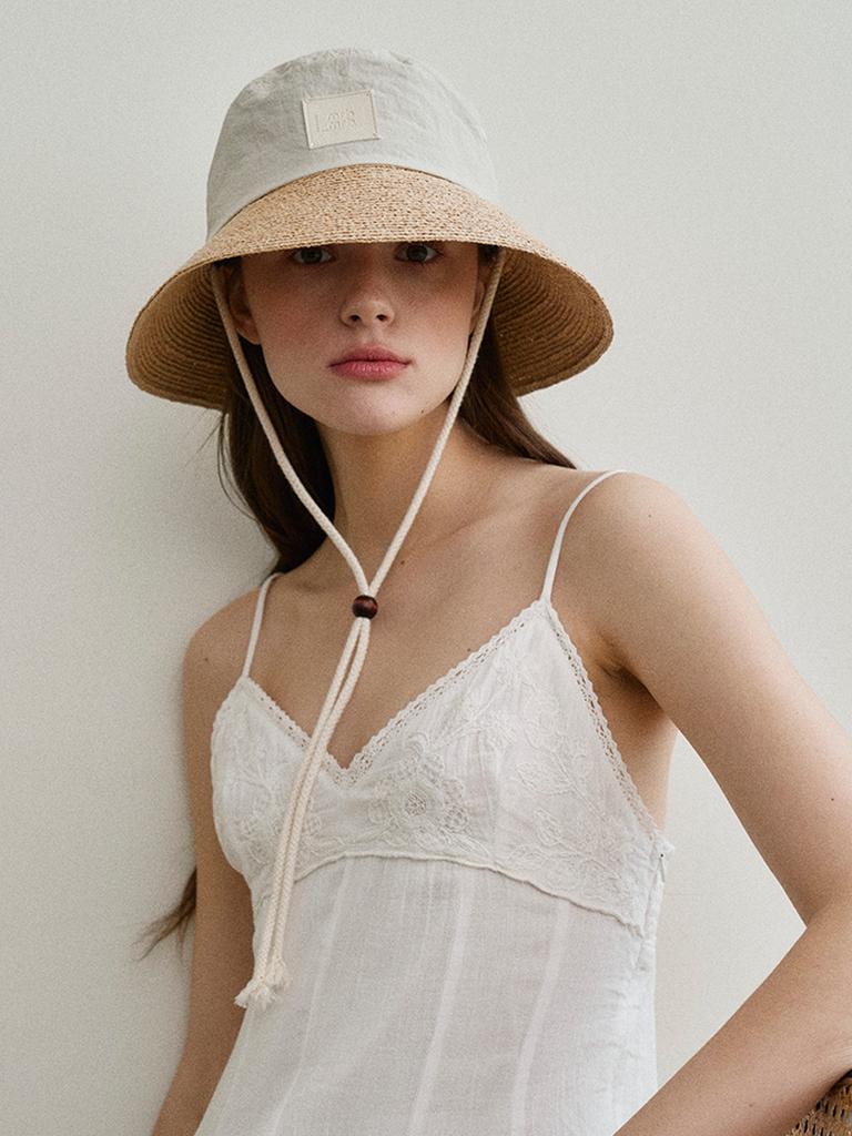 Meleuhen Combi Anorak Raffia Bucket Hat_4Color