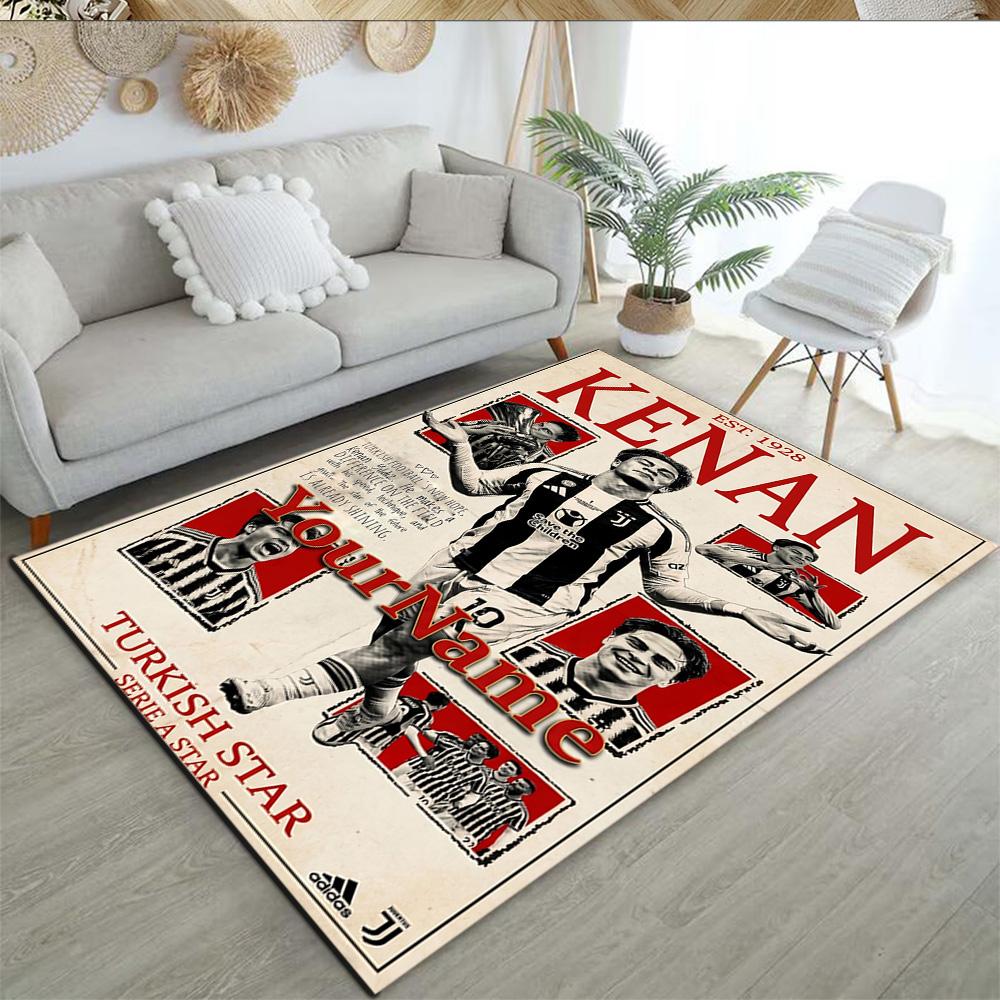 Juventus Customize Your Name Area Rug Perfect for Balcony Kitchen Bedrooms Entryway Antislip Carpet Office Home Decor Wedding Party Gift