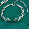 Luxury Crystal Teardrop Jewelry Set for Women Necklace Earrings Bracelet Ring 4 Piece Elegant Fashion Gift