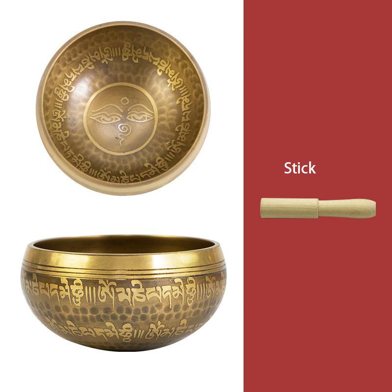 9cm Brass Singing Bowl Stick Bell Meditation Sound Bowls and Spiritual Instruments Sound Healing Instrument