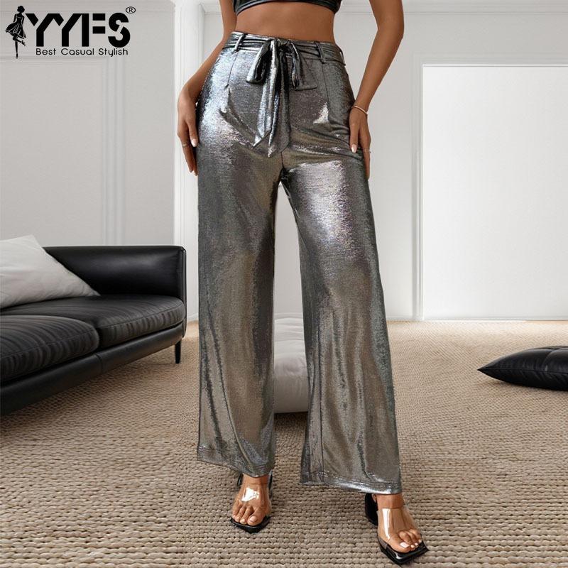 YYFS Moda damă ocazional cu imprimeu în culori uni Pantaloni cu talie înaltă Pantaloni și capris