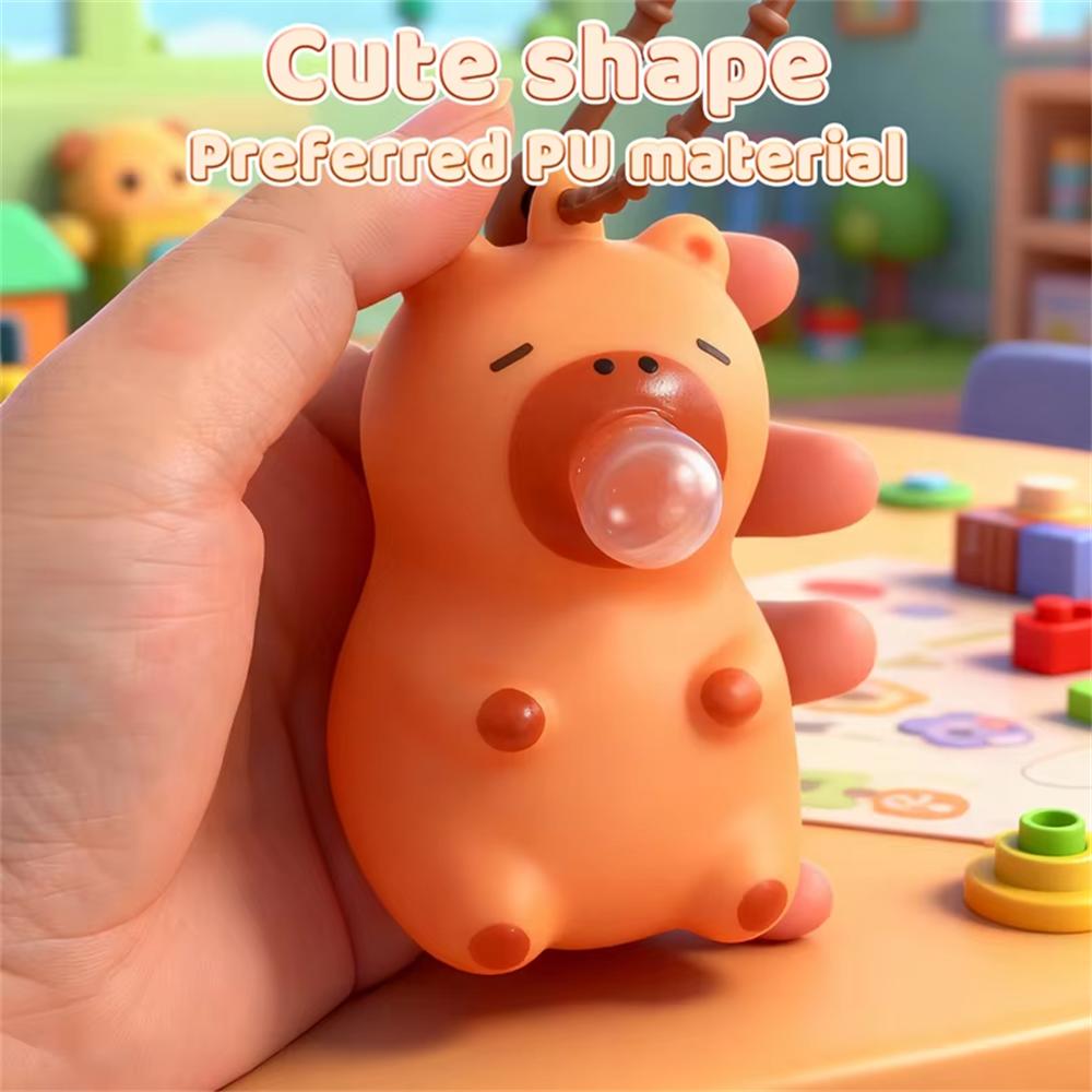 Roztomilá kapybara Squishy Bublinková hračka Klíčenka Dekompresní přívěsek Taška Auto Příslušenství Panenka Malý dárek Pro úlevu od stresu Mačkací hračky