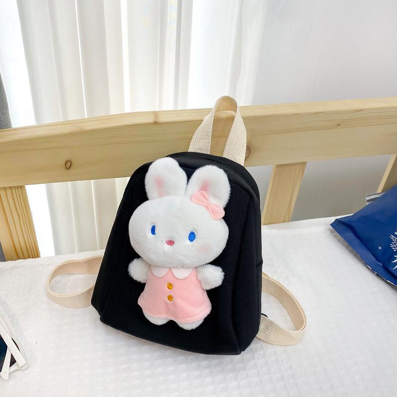 Stylish And Fun Cartoon Rabbit Childrens Backpack Soft Fabric Charming School Bag For Preschoolers