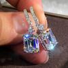 Eleganti orecchini pendenti con zirconi cubici - Gioielli scintillanti placcati in argento per banchetti e occasioni speciali