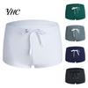Men Swimming Trunks Summer Swim Shorts Low-rise Solid Color Beach Tight U-shaped with Waist Tie Swimsuit Sports Surf Low-waist