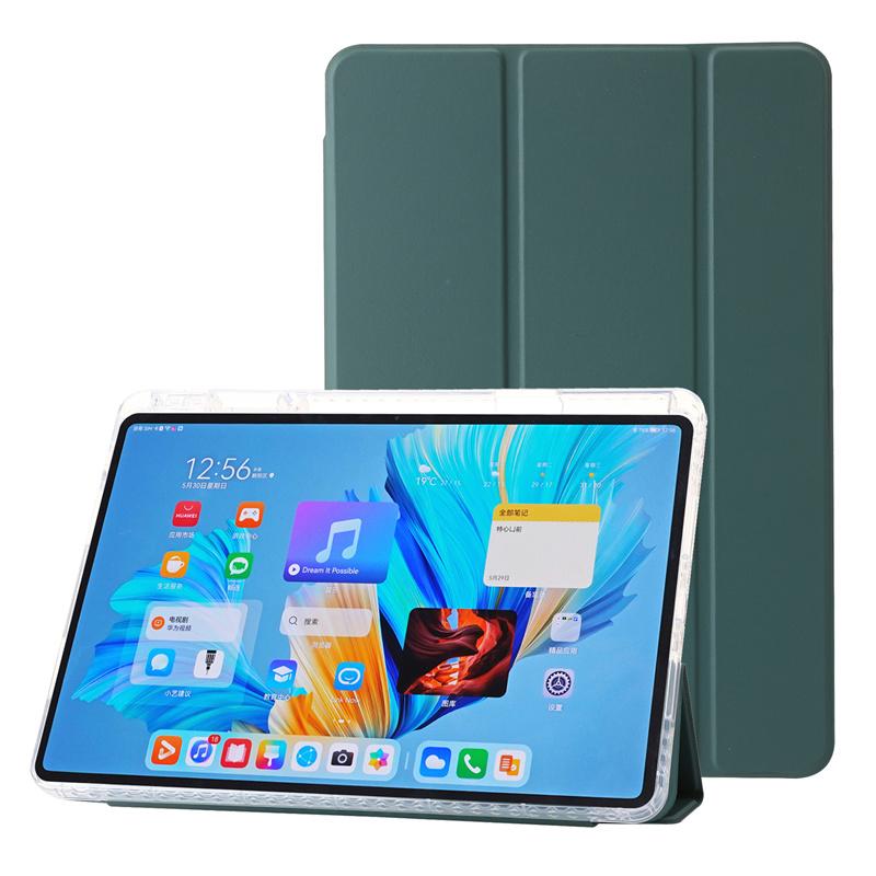 Luxury Transparent Flip Leather Tablet Case for Huawei MatePad 11.5 S 11.5S Case with Pen Holder Acrylic Clear Back Tablet Shockproof Protect Cover