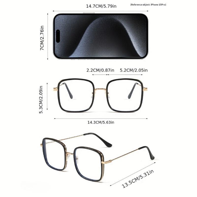 Stylish Square Full-Rim Glasses with Clear Blue Light Blocking Lenses Perfect for Daily Use Office and Study