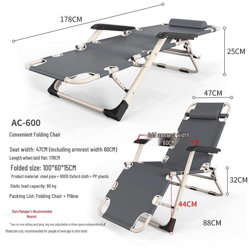 Foldable Lounge Chair - Nap Sofa Bed & Portable Lazy Backrest