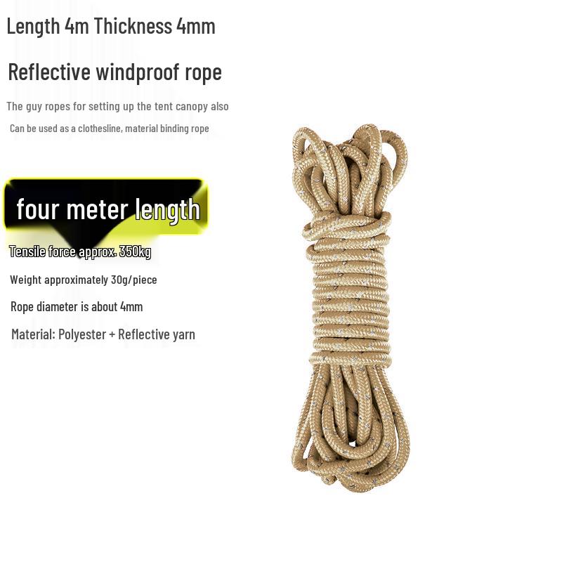 Reflective Wind Rope for Camping Tents - 4mm & 6mm Guy Rope