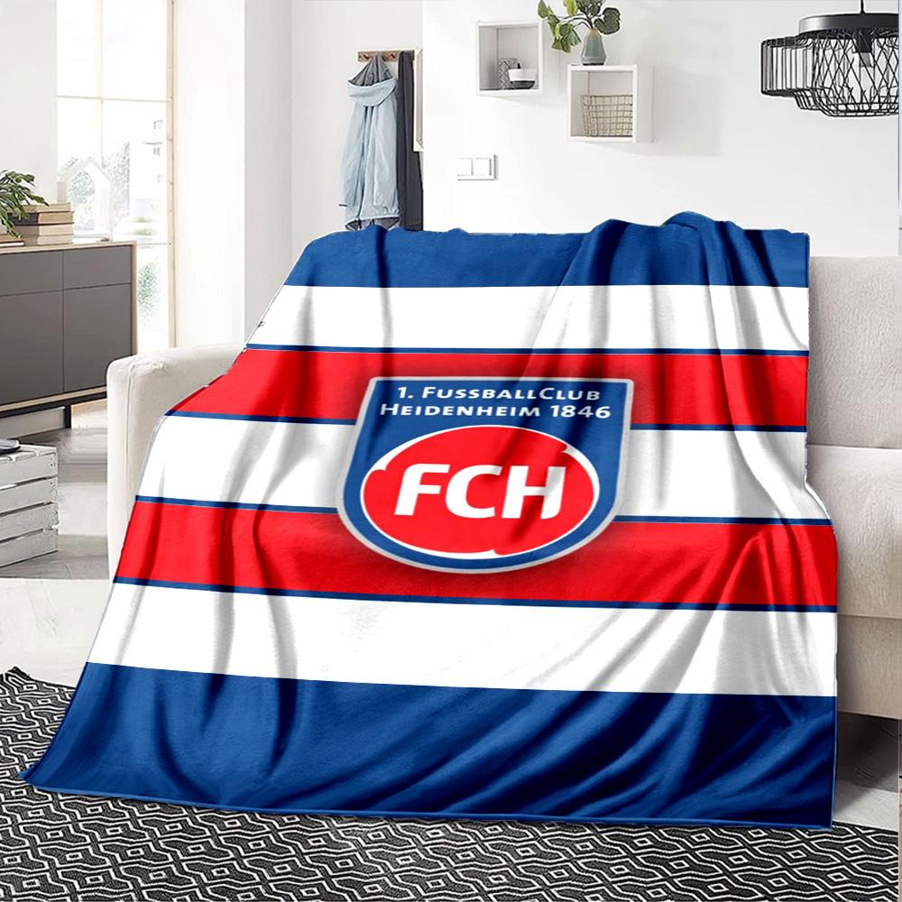 Heidenheim FC Print Flannel Blanket High Quality Warm Comfortable Cover for All Seasons Perfect for Gifts Home Decor