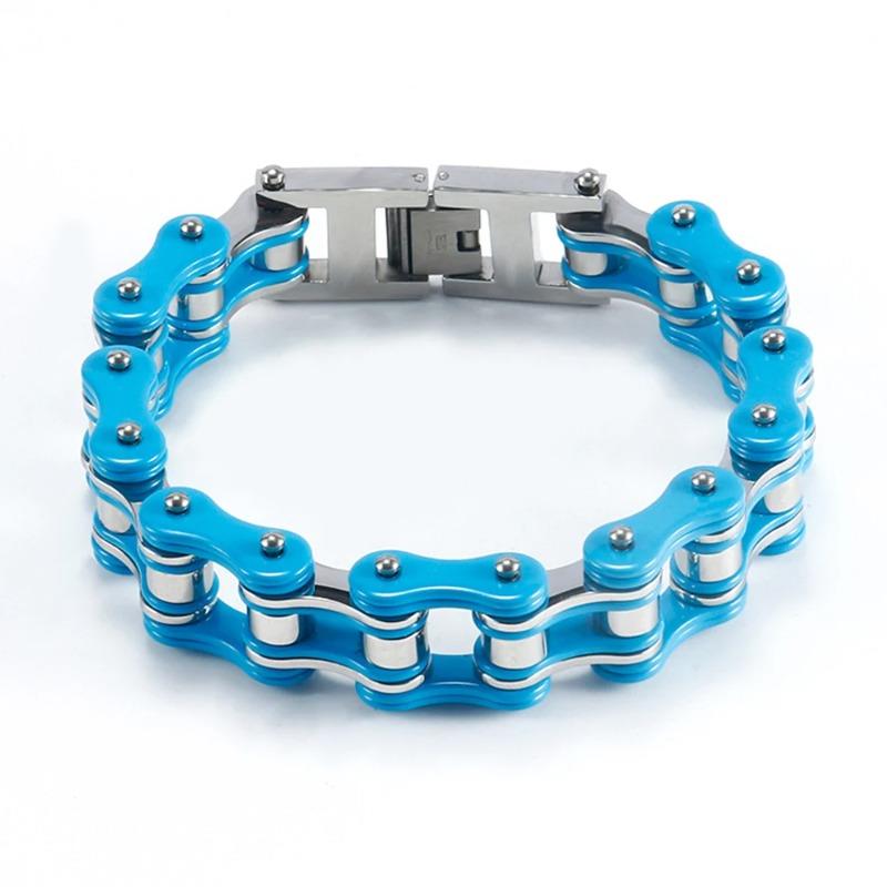 

Панк Чоловічий Помаранчевий Велосипед Велосипед Браслети та Браслети Чорний Браслет з Мотоциклетного Ланцюга Чоловічий Жіночий Нержавіюча Сталь Байкерські Наручні Прикраси 21.5cm синій