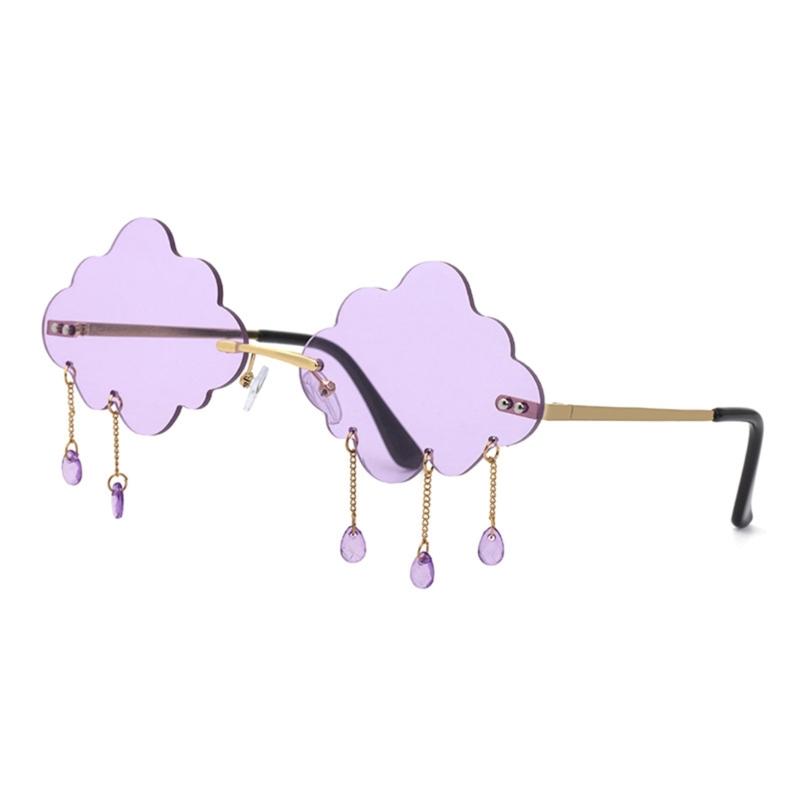 Tassel Clouds Shaped Sunglasses Cloud Sunglasses Women Rimless Sunglasses