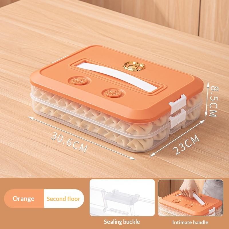 Space Saving Stackable Food Storage Containers 1-4 Layers Leakproof Sealed Dumpling Box for Kitchen Food Sorting