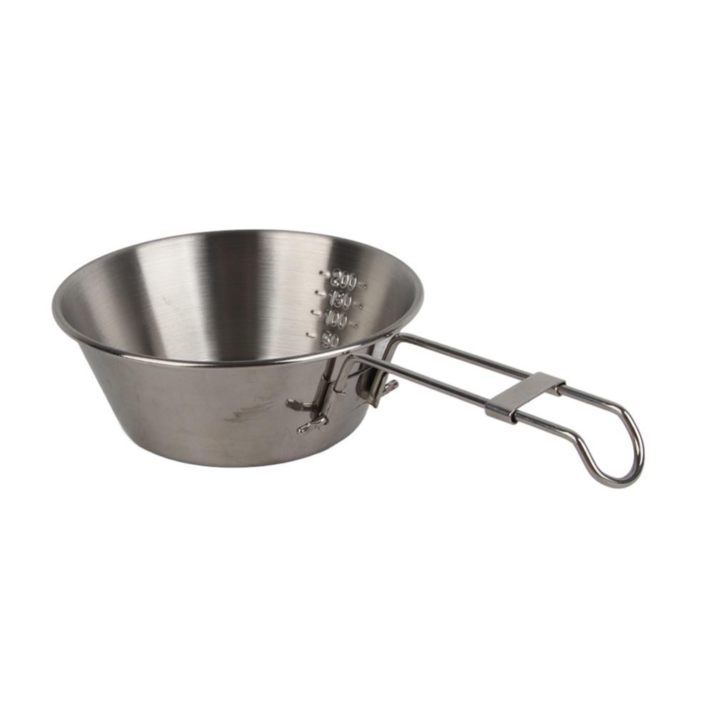 Stainless Steel Folding Bowl Lightweight Portable Bowl Durable Foldable Bowl BBQ