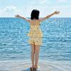 Peplum Hem Girls Two Piece Set Spaghetti Straps Summer Clothes Kids Matching Set  Casual Outings