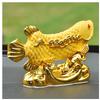 Statua in Resina Arowana Dorata - Scultura Pesce Ricchezza Feng Shui, Pesce Drago Cinese per Casa Ufficio, Ornamento Attira Denaro Fortunato