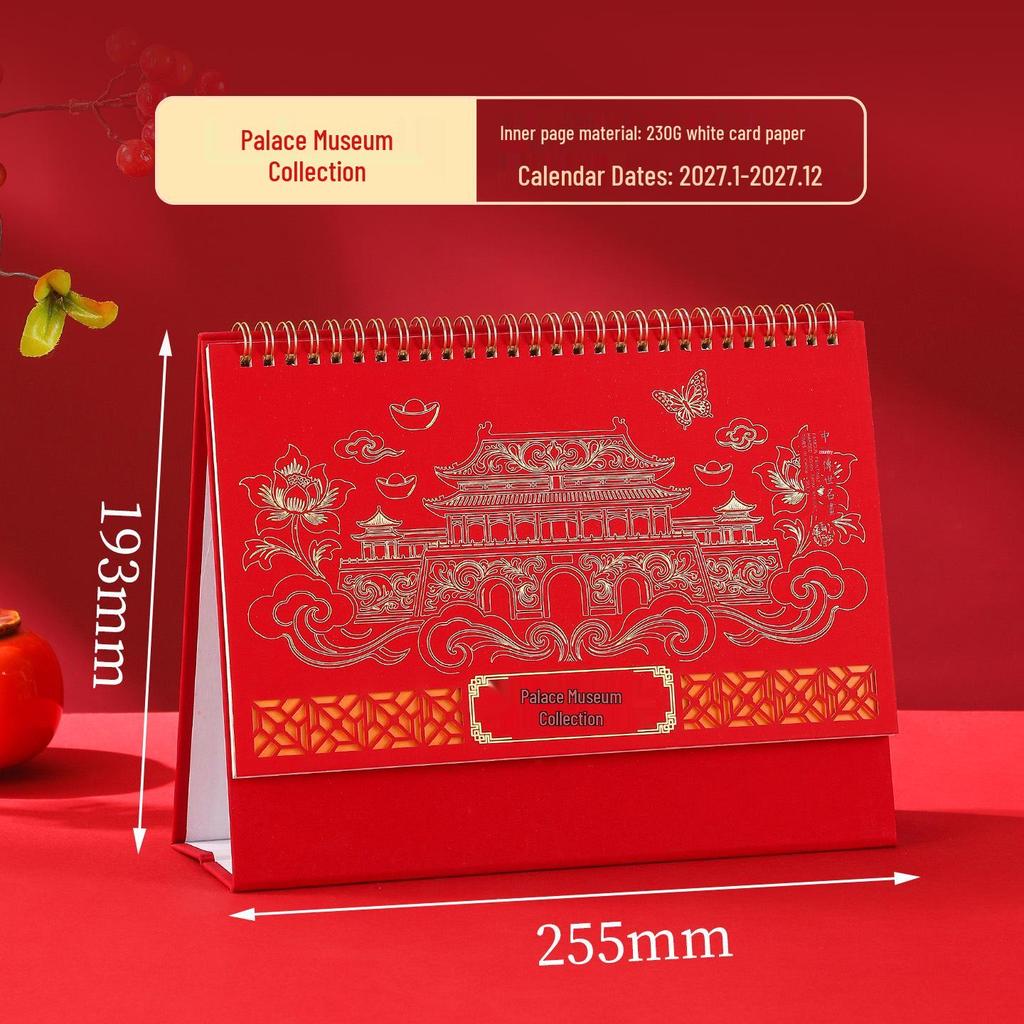 2026 Year of the Horse Custom Photo Table Calendar with Logo and Creative Cut-outs