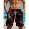 2026 Men's Summer Beach Shorts 3D Printed Lightning Pattern Casual Shorts Pants Swimming Trunks Hawaiian Vacation Mens Clothes