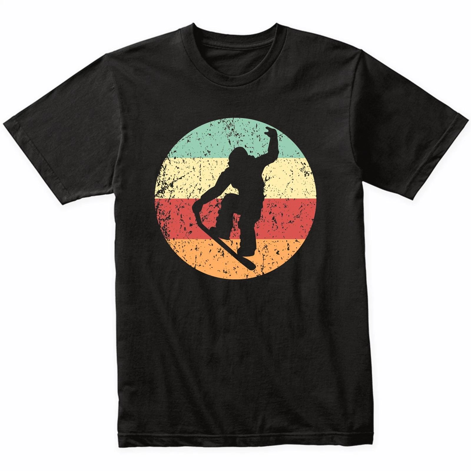 Snowboard Trick Nose Grab Silhouette Retro Snowboarding T-Shirt - Retro Colors 2XL