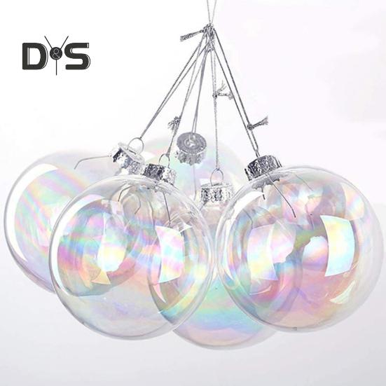30 szt. opalizujących ozdób kulkowych przezroczystych bombek choinkowych plastikowych wiszących kulek bąbelkowych na imprezę choinkową do dekoracji wewnątrz/na zewnątrz