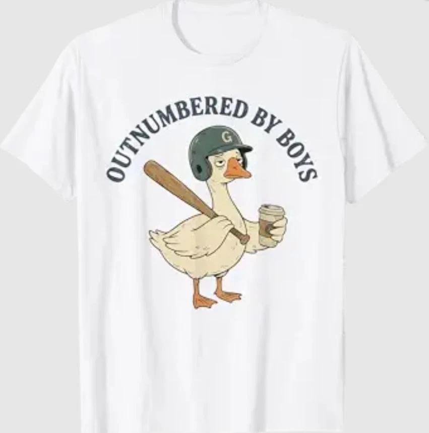 Funny Boy Mom Goose Mothers Day Outnumbered By Boys Baseball T-Shirt S