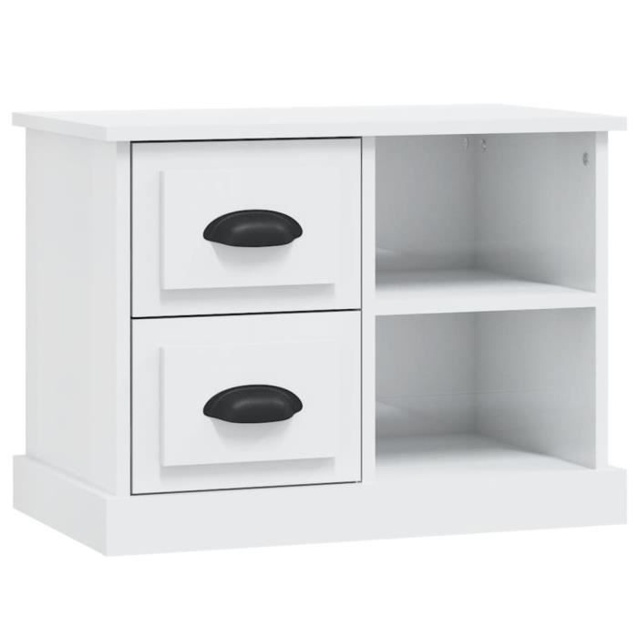 VidaXL Table de chevet blanc brillant 60x35,5x45 cm 816370