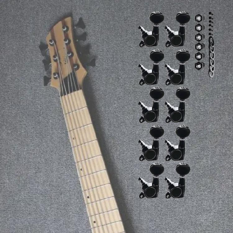 Set of 6 Acoustic Electric Guitar Tuners with Installation Screws and Bushings Suitable for 10mm Left Hand Peg Holes