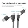 Multiple Device Charging Cable 60W Fast Power Delivery Zincs Alloy Magnetic Tip OTG Data Transfer Function For Electronics