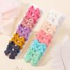 20Pcs/set Soft Cotton Bow Hairpin Girl Sweet Plaid Design Hairclip Solid Color Lovely Hairgripe Barrettes Kids Hair Accessories
