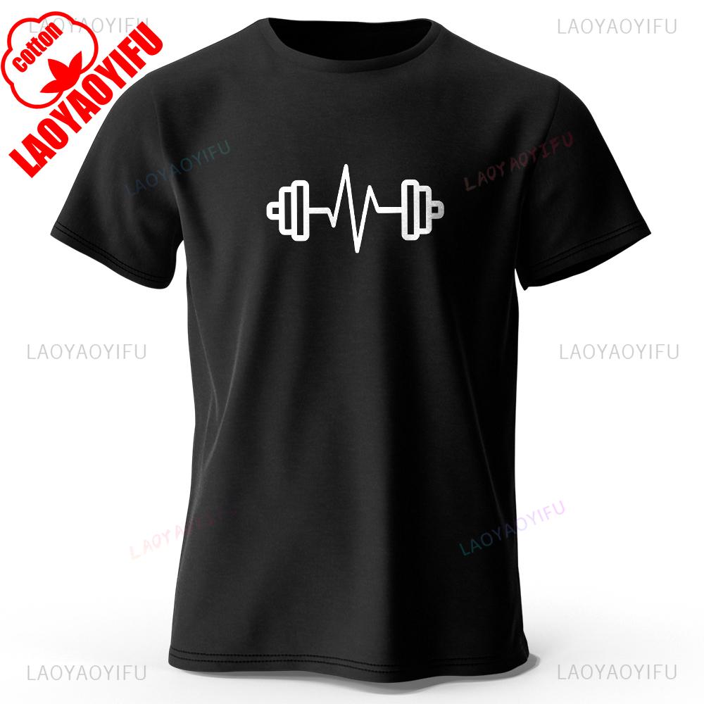 Mens Fitness Printed Minimalist Logo Printed TShirt High Quality Cotton Sporty Graphic Tees for Women Summer Tops Gym Wear