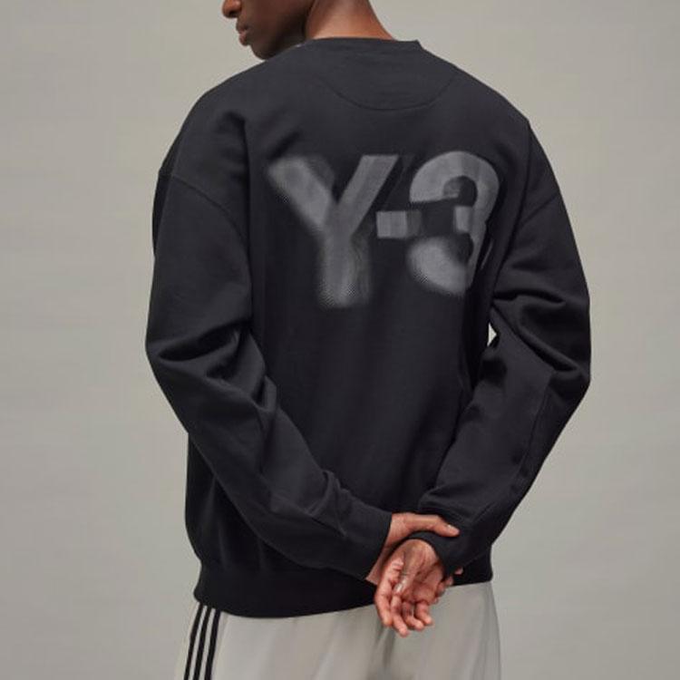 Y-3 Logo Crew Digital Print Design Comfortable Versatile Loose Long Sleeve Sweatshirt Men sweatshirt Black JE9276