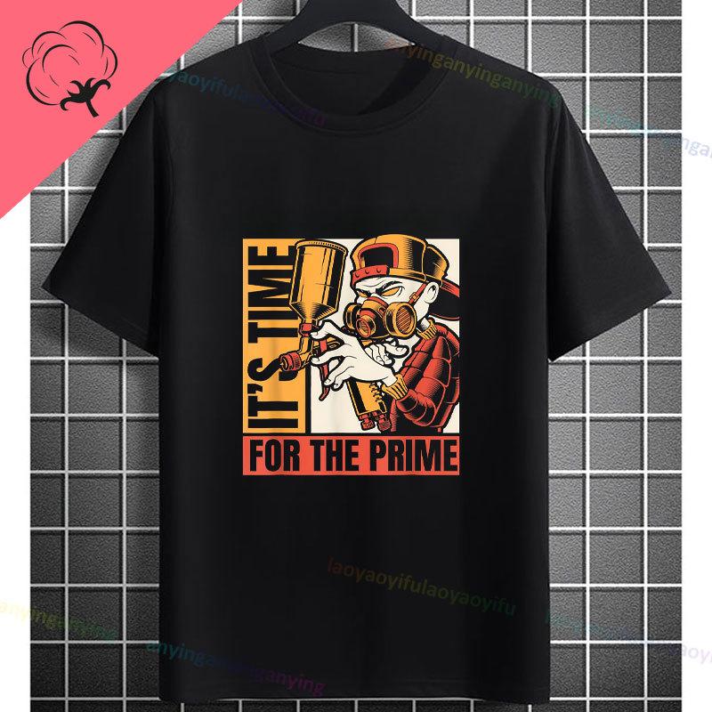 Funny The Car Painter Face Graphic Tshirt Pure Cotton Short Sleeve Casual Tee Perfect for Outdoor Activities Casual Attire