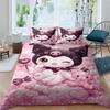 New Kuromi-themed Three-piece Bedding Set, Including Duvet Cover and Pillowcases, But Without Filling. A Great Holiday Gift.