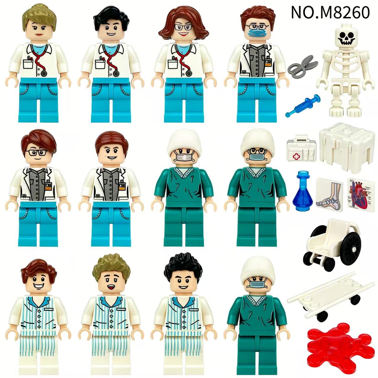 Medische Serie Bouwstenen Set - Dokter & Verpleegster Figuren Mensachtige Poppen Gemonteerde Cadeaus