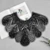 Elegant Beads Lace Collar Patches Adhesive For Wedding Gowns And Evening Dresses