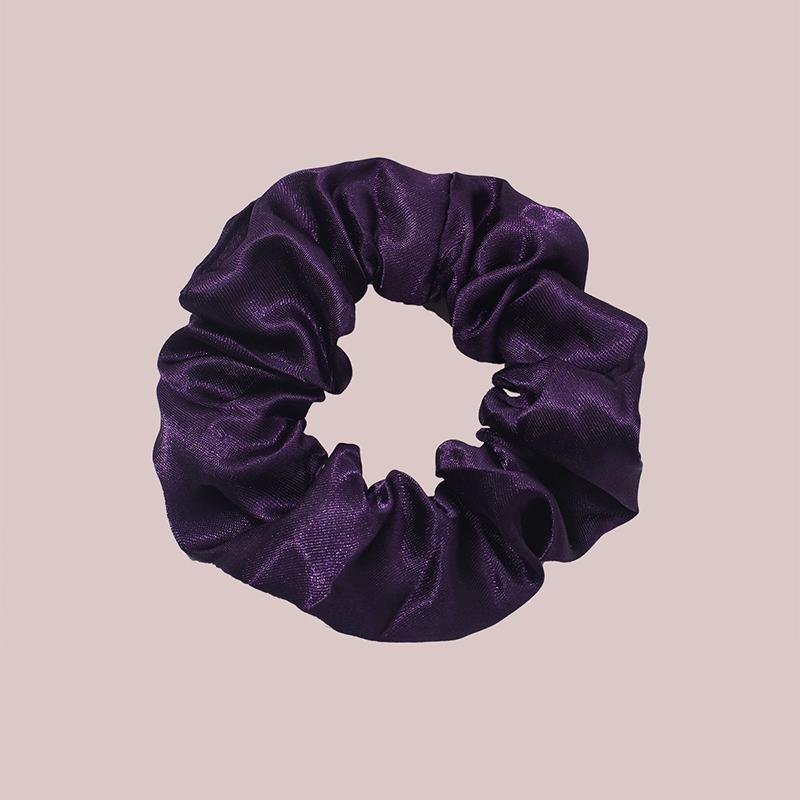 8Pcs  Satin Fabric Sausage Loop Hair Rings Set Solid Colour Fabric Loop Hair Rope Hair Scrunchies Scrunchy Black Coffee