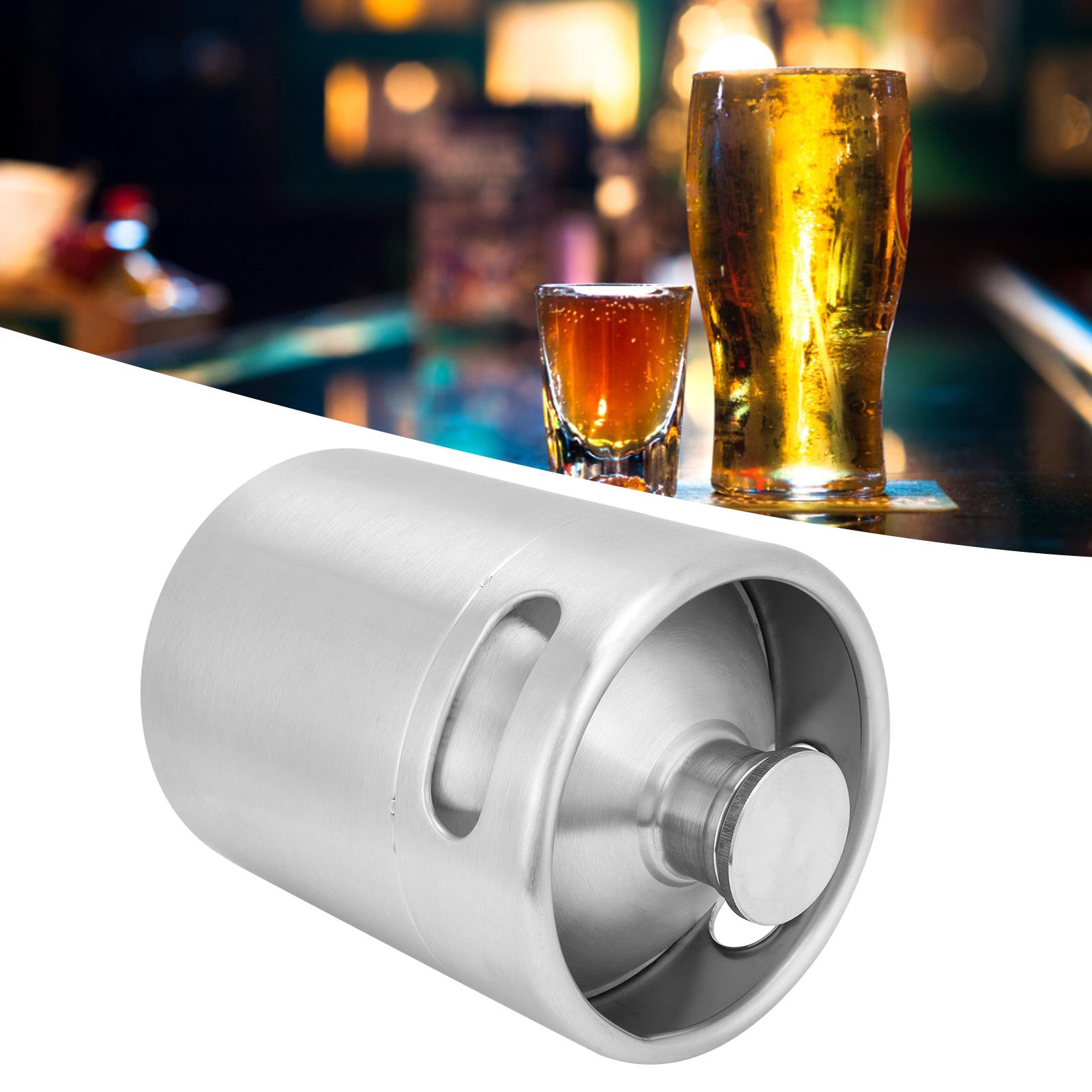 2L Bierfust   Roestvrijstalen Biervat met Spiraaldeksel voor Thuisbrouwen Accessoire