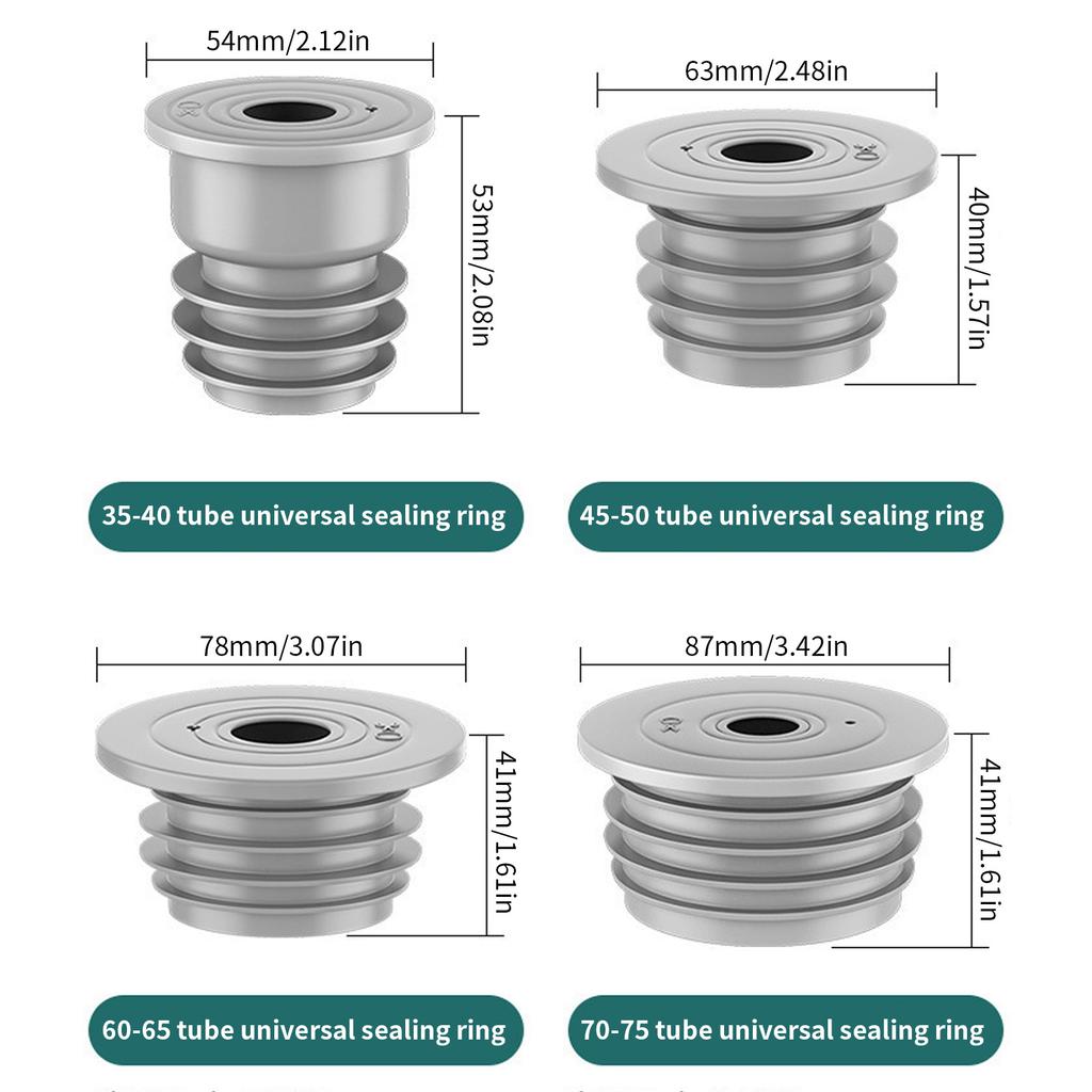 Washing Machine Drain Hose Seal Plug Sewer Pipe Seal Rings Sealing Cover for Laundry Room Kitchen Bathroom Enduring