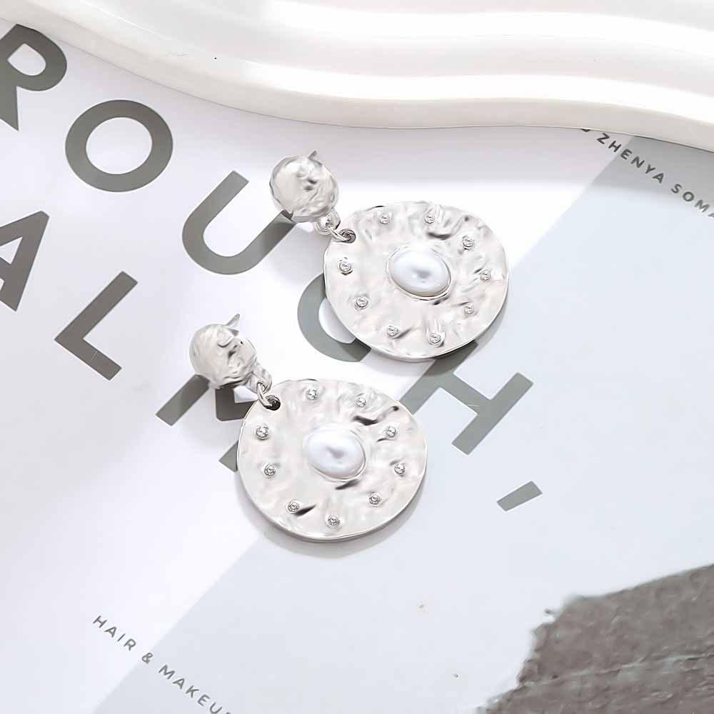 Retro Fine Rhinestone Geometric Round Earrings for Women Ladies Europe and America Style Drop Earrings Banquet Jewelry Wholesale