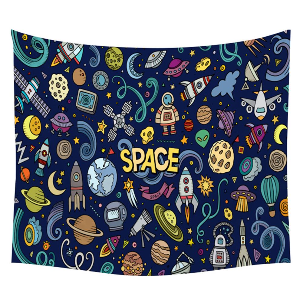 Future Technology Exploration Cartoon Pattern Tapestry Wall Hanging Tapestry for Home Decor