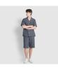 Jaju Men'S Seersucker Pattern Knee-Length Pajama Set_Light Navy
