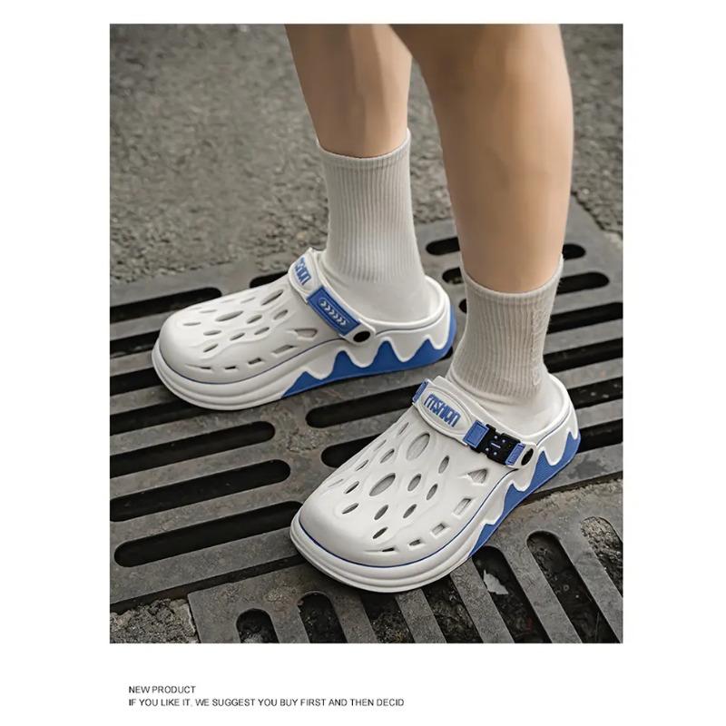 Men's Dual-purpose Thick-soled Clogs Non-slip Breathable Beach Slippers Adjustable Garden Shoes