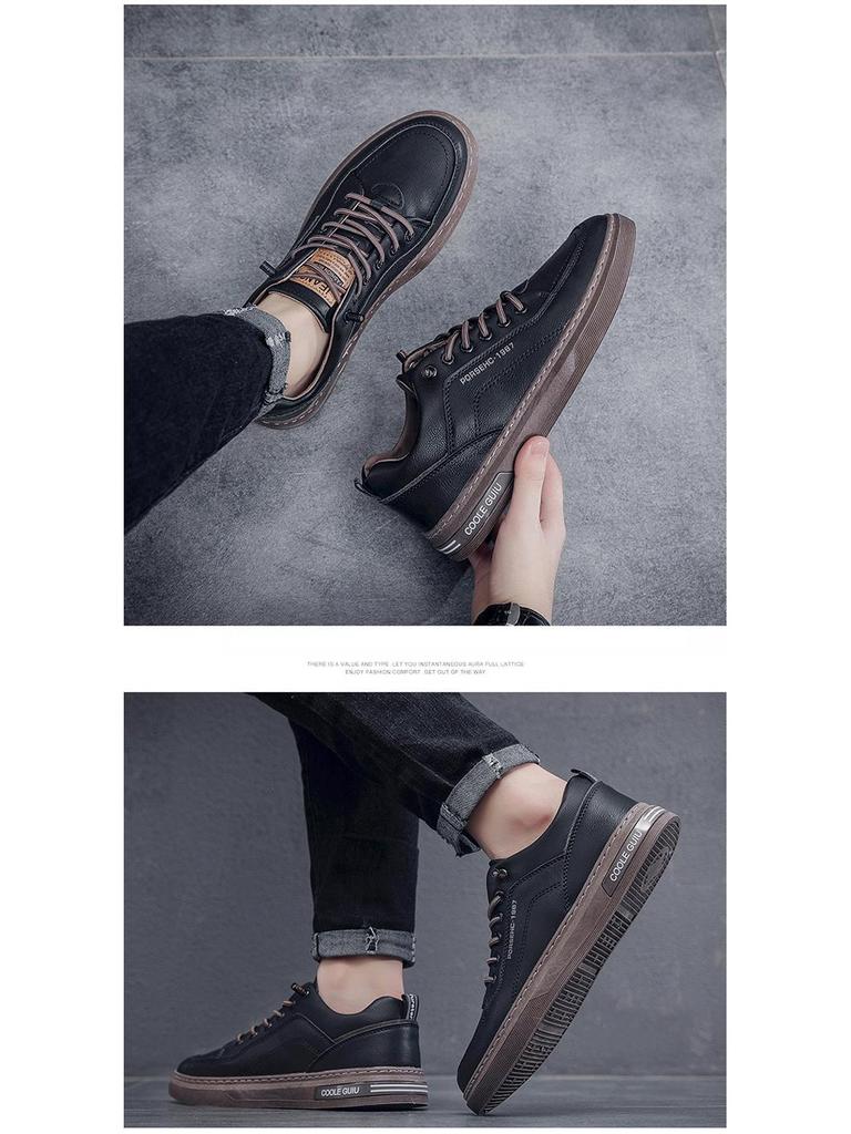 Herr Vår Vita Andningsbara Canvas Sneakers - Mångsidiga Casual Skor med Tjock Sula i Koreansk Stil